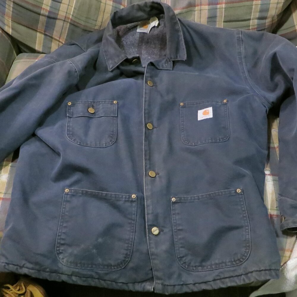 Carhartt mens blanket lined chore coat XL  blue